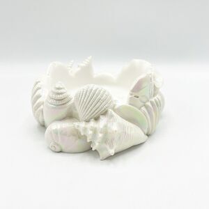 Bath & Body Works Shells Candle Holder 3-Wick White Iridescent Seashell *READ